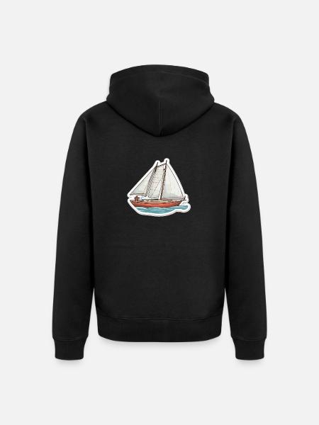 Sailboat - illustration - Unisex Premium Organic Zip Hoodie - black