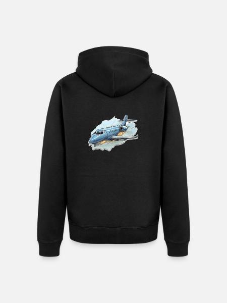 Airplane - illustration - Unisex Premium Organic Zip Hoodie - black