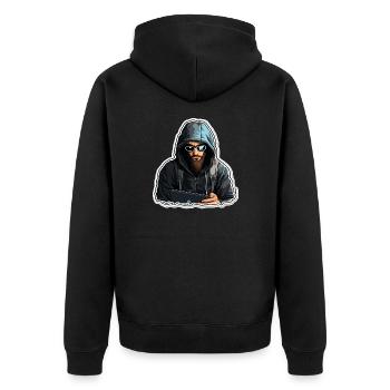 Hacker éthique - Illustration - Veste à capuche bio Premium Unisexe - noir - Dos - Nico (187cm)