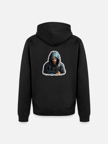 Ethical Hacker - Illustration - Unisex Premium Organic Zip Hoodie - black