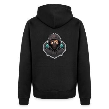 Hacker éthique - Illustration - Veste à capuche bio Premium Unisexe - noir - Dos - Nico (187cm)