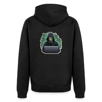 Hacker éthique - Illustration - Veste à capuche bio Premium Unisexe - noir - Dos - Nico (187cm)