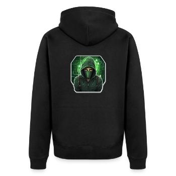 Hacker éthique - Illustration - Veste à capuche bio Premium Unisexe - noir - Dos - Nico (187cm)