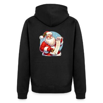 Merry Christmas - Santa Illustration - Unisex Premium Bio Zip Hoodie - Schwarz - Hinten - Nico (187cm)