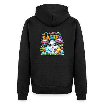 Happy Easter - Easter Bunny Illustration - Unisex Premium Organic Zip Hoodie - black - Back - Nico (187cm)