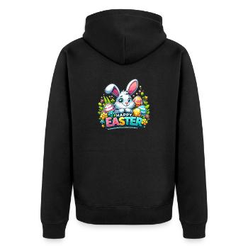 Happy Easter - Easter Bunny Illustration - Unisex Premium Organic Zip Hoodie - black - Back - Nico (187cm)