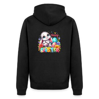 Happy Easter - Easter Bunny Illustration - Unisex Premium Organic Zip Hoodie - black - Back - Nico (187cm)