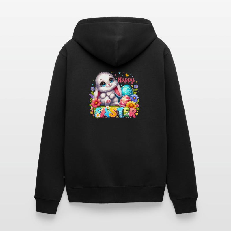Happy Easter - Easter Bunny Illustration Unisex Premium Organic Zip Hoodie