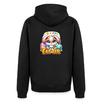 Happy Easter - Easter Bunny Illustration - Unisex Premium Organic Zip Hoodie - black - Back - Nico (187cm)