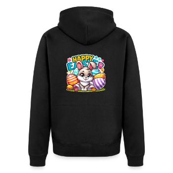 Happy Easter - Easter Bunny Illustration - Unisex Premium Organic Zip Hoodie - black - Back - Nico (187cm)