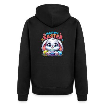 Happy Easter - Easter Bunny Illustration - Unisex Premium Organic Zip Hoodie - black - Back - Nico (187cm)