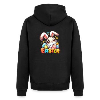 Happy Easter - Easter Bunny Illustration - Unisex Premium Organic Zip Hoodie - black - Back - Nico (187cm)