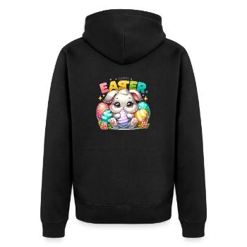 Happy Easter - Easter Bunny Illustration - Unisex Premium Organic Zip Hoodie - black - Back - Nico (187cm)