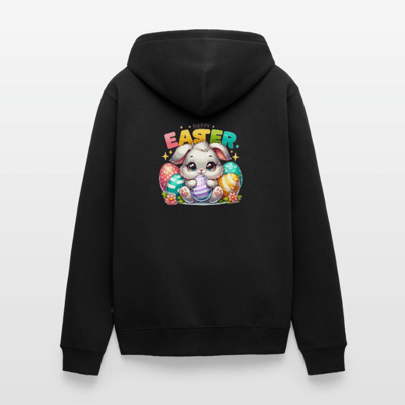 Happy Easter - Easter Bunny Illustration Unisex Premium Organic Zip Hoodie