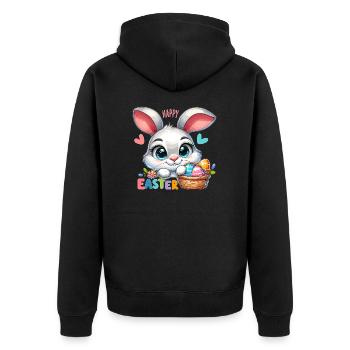 Happy Easter - Easter Bunny Illustration - Unisex Premium Organic Zip Hoodie - black - Back - Nico (187cm)