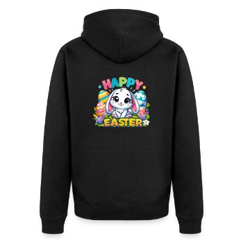 Happy Easter - Easter Bunny Illustration - Unisex Premium Organic Zip Hoodie - black - Back - Nico (187cm)