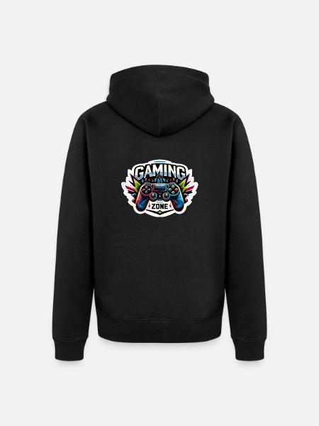 Gaming Zone - Controller Illustration - Unisex Premium Bio Zip Hoodie - Schwarz