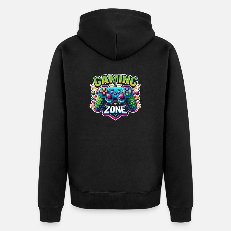 Gaming Zone - Controller Illustration - Unisex Premium Bio Zip Hoodie - Schwarz
