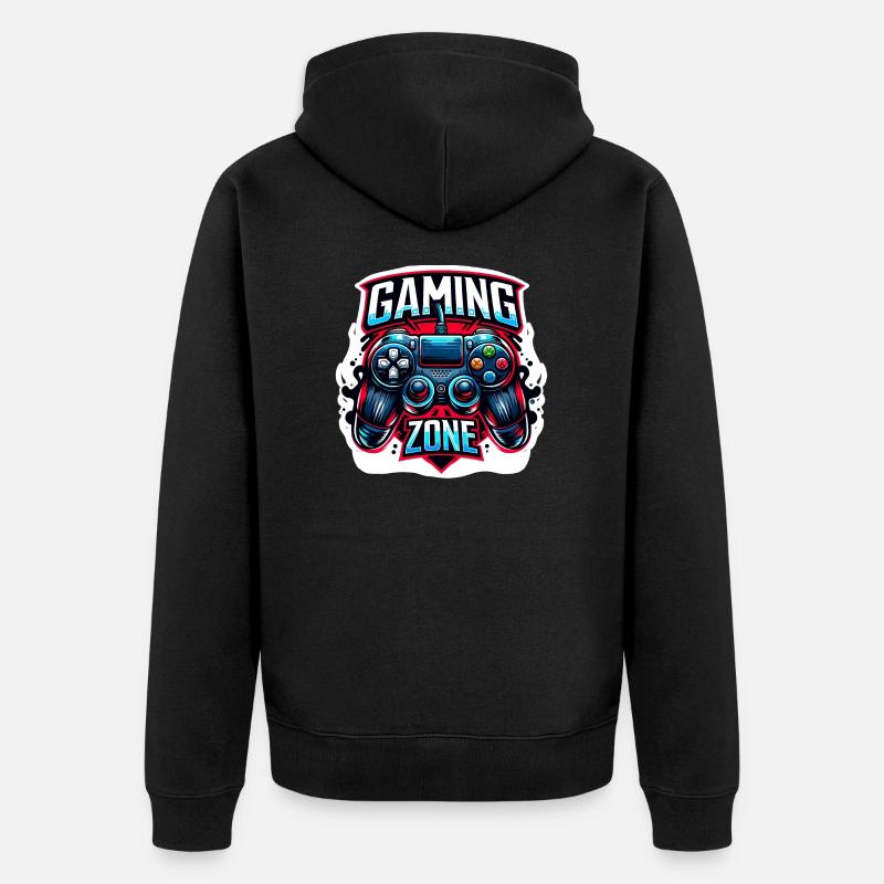 Gaming Zone - Controller Illustration - Unisex Premium Bio Zip Hoodie - Schwarz