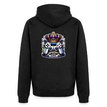 King of Gaming - Controller and Crown Illustration - Unisex Premium Organic Zip Hoodie - black - Back - Nico (187cm)