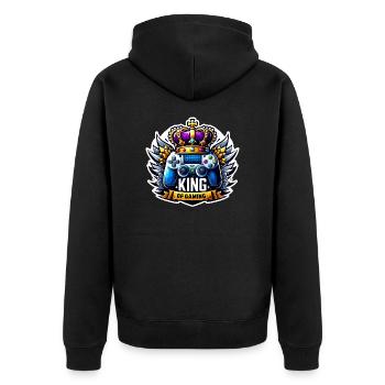 King of Gaming - Controller and Crown Illustration - Unisex Premium Organic Zip Hoodie - black - Back - Nico (187cm)