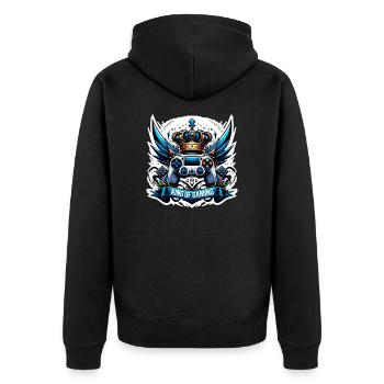 King of Gaming - Controller and Crown Illustration - Unisex Premium Organic Zip Hoodie - black - Back - Nico (187cm)