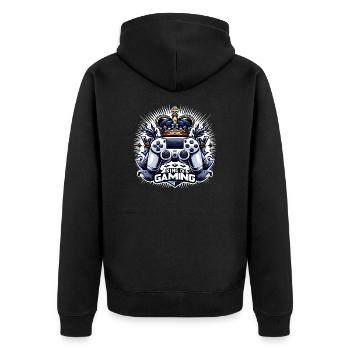 King of Gaming - Controller and Crown Illustration - Unisex Premium Organic Zip Hoodie - black - Back - Nico (187cm)