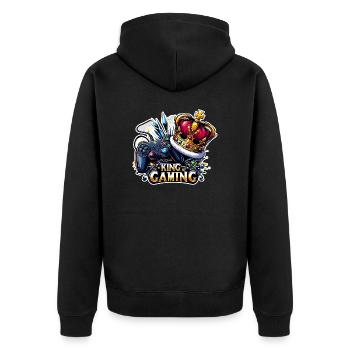 King of Gaming - Controller and Crown Illustration - Unisex Premium Organic Zip Hoodie - black - Back - Nico (187cm)