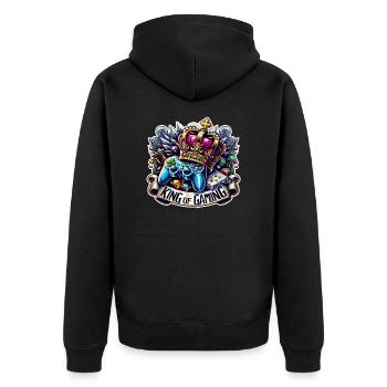 King of Gaming - Controller and Crown Illustration - Unisex Premium Organic Zip Hoodie - black - Back - Nico (187cm)