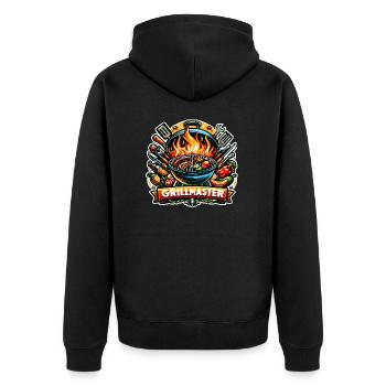 GrillMaster - Illustration de gril - Veste à capuche bio Premium Unisexe - noir - Dos - Nico (187cm)