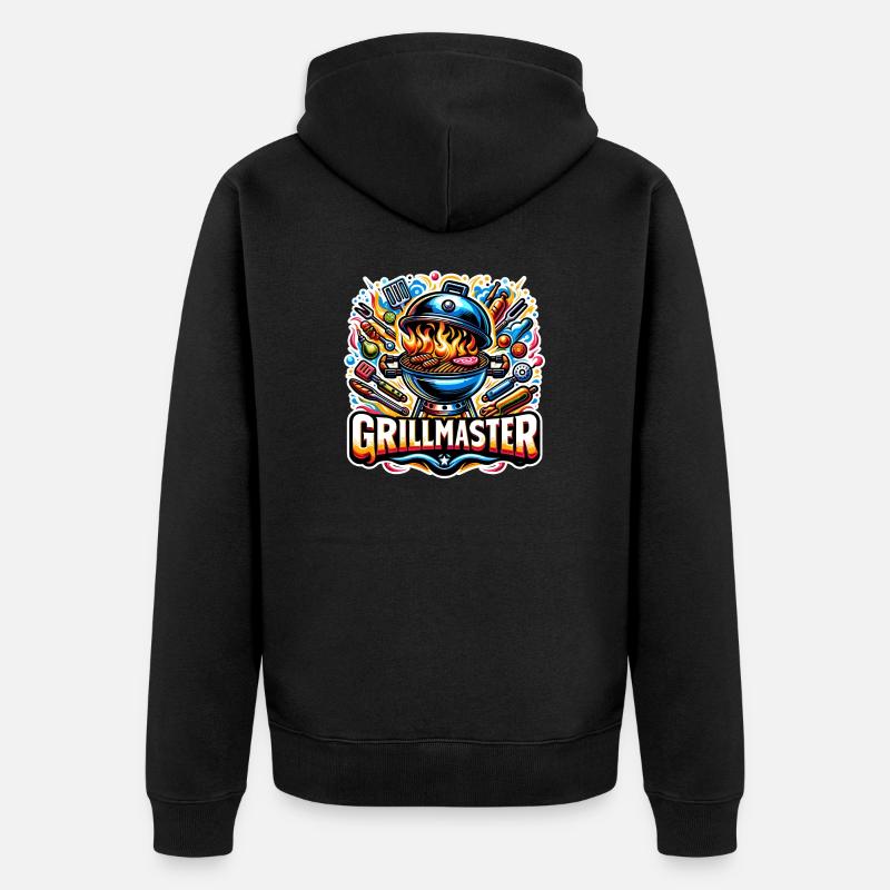 GrillMaster - Illustration de gril - Veste à capuche bio Premium Unisexe - noir