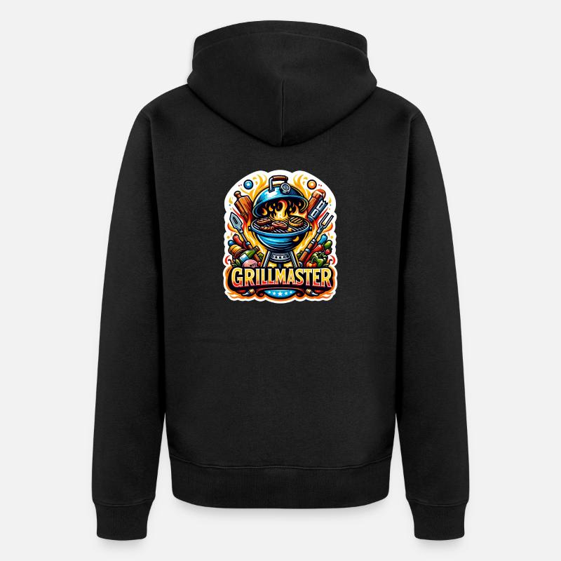 GrillMaster - Illustration de gril - Veste à capuche bio Premium Unisexe - noir