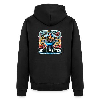 GrillMaster - Illustration de gril - Veste à capuche bio Premium Unisexe - noir - Dos - Nico (187cm)