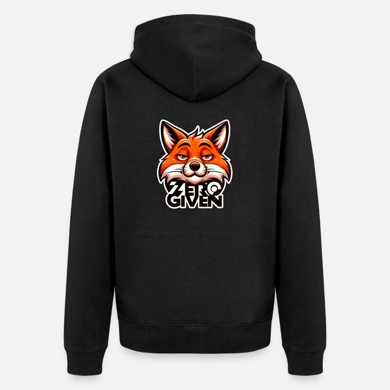Zéro donné - Illustration de renard - Veste à capuche bio Premium Unisexe - noir