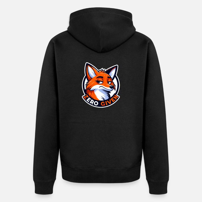 Zéro donné - Illustration de renard - Veste à capuche bio Premium Unisexe - noir