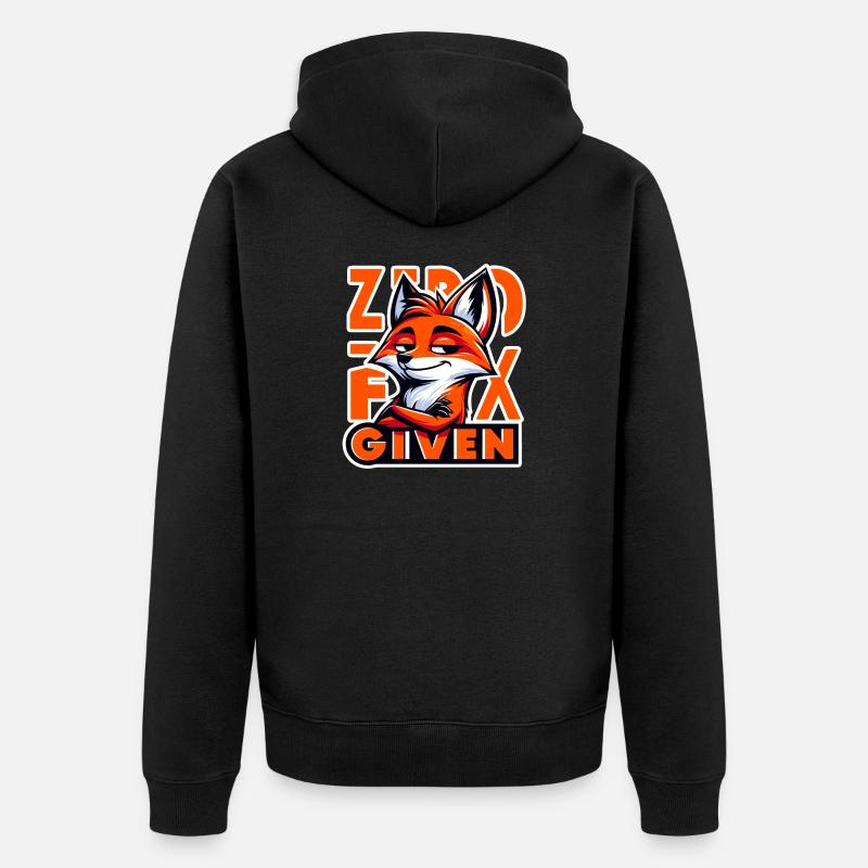 Zero Given - Fox Illustration - Unisex Premium Organic Zip Hoodie - black