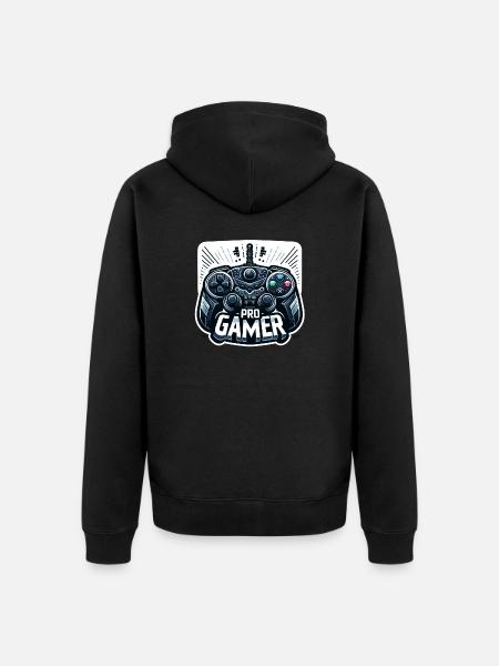 Pro Gamer - Controller Illustration - Unisex Premium Organic Zip Hoodie - black