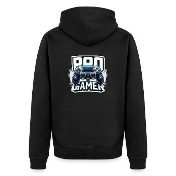 Pro Gamer - Controller Illustration - Unisex Premium Bio Zip Hoodie - Schwarz - Hinten - Nico (187cm)