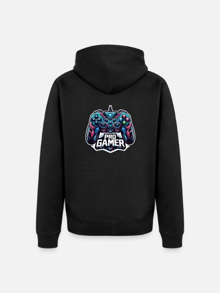 Pro Gamer - Controller Illustration - Unisex Premium Organic Zip Hoodie - black