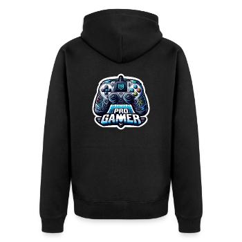Pro Gamer - Controller Illustration - Unisex Premium Bio Zip Hoodie - Schwarz - Hinten - Nico (187cm)