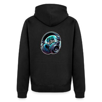 Feel the Beats - Headphones Illustration - Unisex Premium Organic Zip Hoodie - black - Back - Nico (187cm)