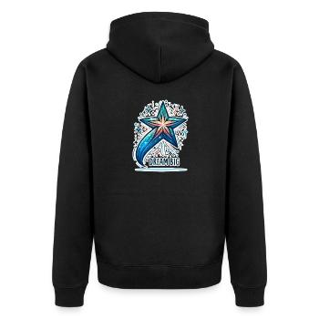 Rêvez grand - Illustration d’étoile filante - Veste à capuche bio Premium Unisexe - noir - Dos - Nico (187cm)