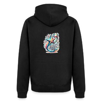 Rêvez grand - Illustration d’étoile filante - Veste à capuche bio Premium Unisexe - noir - Dos - Nico (187cm)
