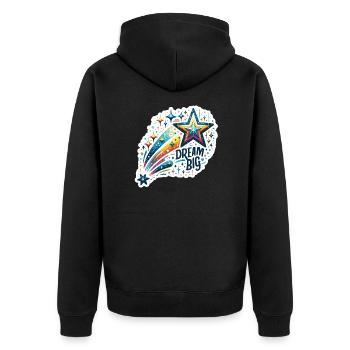 Rêvez grand - Illustration d’étoile filante - Veste à capuche bio Premium Unisexe - noir - Dos - Nico (187cm)