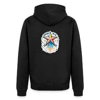 Rêvez grand - Illustration d’étoile filante - Veste à capuche bio Premium Unisexe - noir - Dos - Nico (187cm)