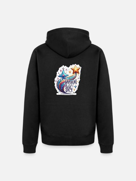 Dream Big - Sternschnuppe Illustration - Unisex Premium Bio Zip Hoodie - Schwarz