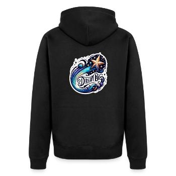 Rêvez grand - Illustration d’étoile filante - Veste à capuche bio Premium Unisexe - noir - Dos - Nico (187cm)