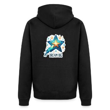 Rêvez grand - Illustration d’étoile filante - Veste à capuche bio Premium Unisexe - noir - Dos - Nico (187cm)