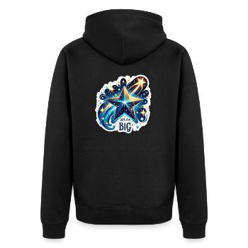 Rêver grand - Illustration d’étoile filante - Veste à capuche bio Premium Unisexe - noir - Dos - Nico (187cm)