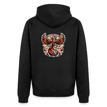 Rise Again - Phoenix Illustration - Unisex Premium Organic Zip Hoodie - black - Back - Nico (187cm)